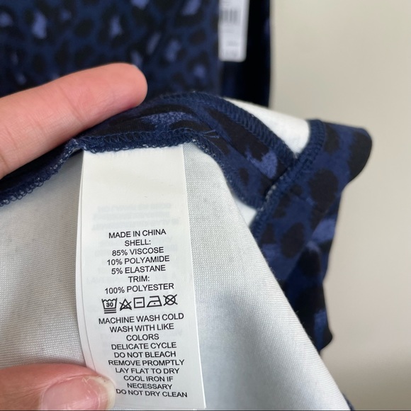 Kate Spade Broome Street Blue Leopard Ponte Dress Size 14 - Picture 10 of 12